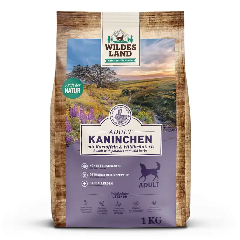 Angebot WILDES LAND Trockenfutter Kaninchen+Kartoffel 1 kg